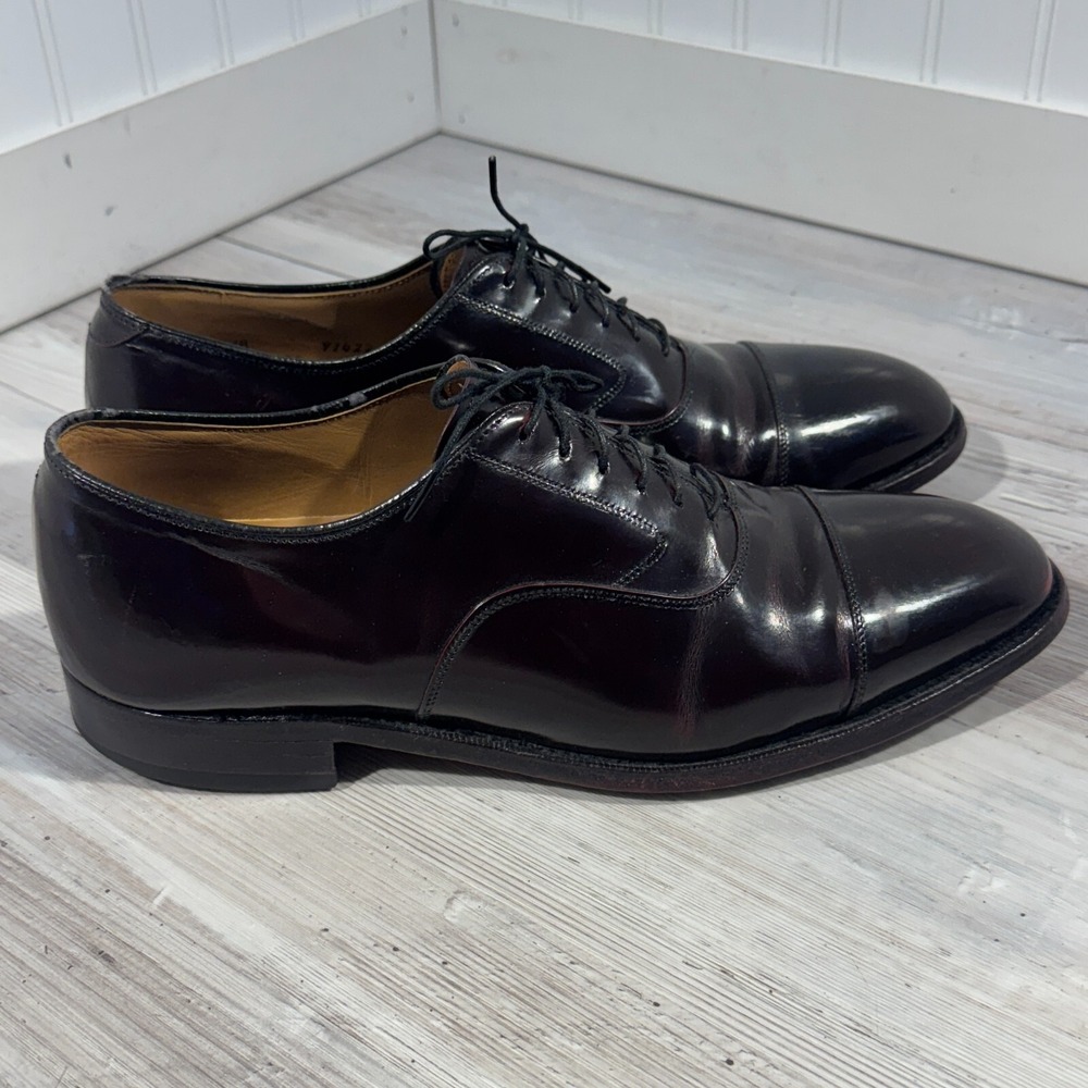 Johnston & Murphy MELTON Size 10 D Burgundy Leather Cap Toe Oxford Dress‎ Shoes